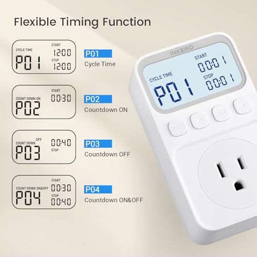 INKBIRD Digital Thermostat Outlet Temperature Controller Outlet Socket Heating/Cooling Control 1200W 10A Backlit Display - size: 1200W 10A