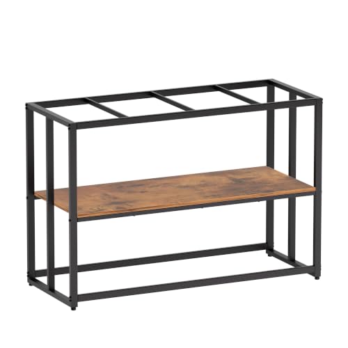 55-75 Gallon Fish Tank Stand 900LBS Capacity For Aquarium Metal Stand,Brown | Powder Metal Fish Tank Stand 48.4"x19.7"x31.5" Dual-Layer Design Terrarium Stand Ideal for Home and Office & Small Pet Shop - color: Brown, size: 55-75 Gallon