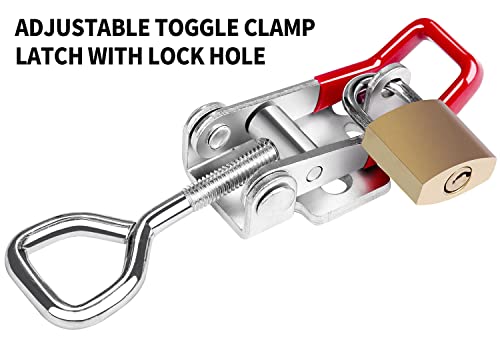 Vicuna R 8 Pack Heavy Duty Toggle Latch Clamp 4002, Adjustable Pull Latch | 550Lbs Holding Capacity, Toggle Clamp Latch with Lock Hole, for Smoker Lid Jig, Tool Box Case, with 40PCS Screws - style: 4002-8PK