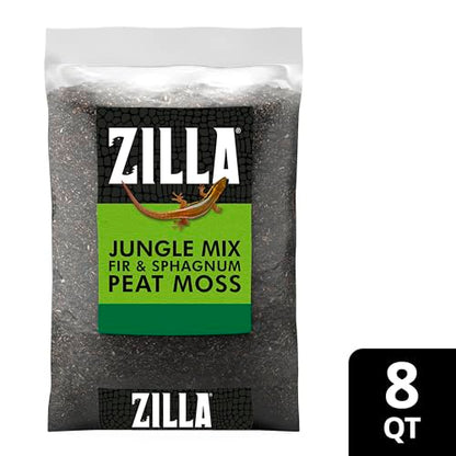Zilla Pet Reptile Terrarium Substrate Bedding, Jungle Mix, for Frogs, Rainforest Geckos, Toads and Snakes, 8 Quart (Pack of 6) - size: 8 Quarts (Pack of 6)