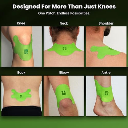 Gecko Grip Herbal Knee Patch | Pain Relief Patches for Knees & Joints | Extra-Sticky, Maximum Strength Herbal Knee Pain Patches for Everyday Wellness (10 Count) | Flexible Comfort-Stretch Fit