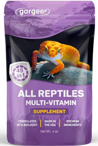 4oz All Reptile & Amphibian Multi-Vitamin Powder. Made in USA | Comprehensive daily multivitamin! Ultrafine unflavored dust coats insects & greens to support immunity, bone & nerve health