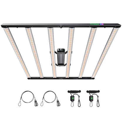 VIVOSUN LumaLight 750W LED Grow Light, Full Spectrum Indoor Plant Light | Deep Canopy Penetration, Smart Dimmable LED Bar Lamp for Vegetables, Herbs, Flowers, 5x5ft Coverage, GrowHub Compatible - size: 5.1x5.1