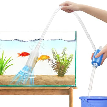Fish Tank Gravel Cleaning Tools Aquarium Cleaner Hand Siphon Vacuum Pump Water Changer Turtle Tank Accessories