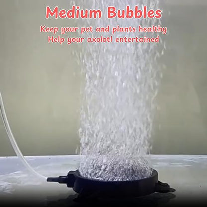Axolotl Hammock for Aquarium with Bubble Diffuser for Fish Tank, Aerator Air Stone, Breathable Mesh Hammock and Suction Cups for Axolotl Tank Accessories (Black Bubbler, M)