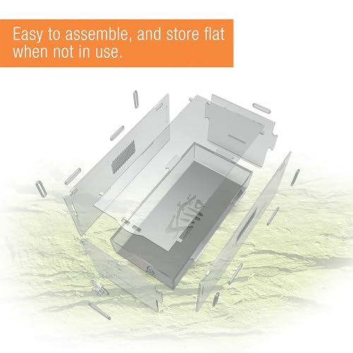 Zilla Micro Habitat Terrarium, Terrestrial, with Locking Latch, for Isopods, Spiders, Insects, Large - size: Large, style: Terrestrial