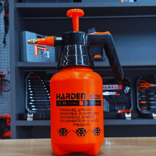 34oz (0.26 Gallon) Pump Sprayer, Handheld Garden Sprayer for Weeds, Plants, Lawn Care & Cleaning, Adjustable Pressure with Copper Nozzle