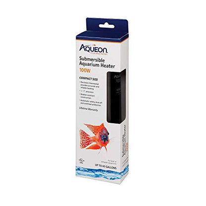 Aqueon Submersible Aquarium Heater, 100 Watts, Up to 40 Gallons - size: 100 Watts, Up to 40 Gallons