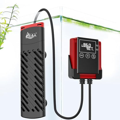 AQQA Aquarium Heater 100W for 8-20 Gal Fish Tank Heater PTC Betta Fish Heater Submersible Turtle Tank Heater with External Digital Controller (100W for 8-20Gal) - size: 100W for 8-20Gal