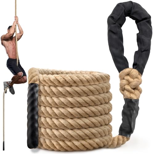 Climbing Rope Gym Workout - 10FT 15FT 20FT 25FT 30FT 35FT Heavy Duty Jute Thick Ropes for Adults Strength Training Outdoor Tree Swing Indoor Home Fitness Exercise - 1.5 Inch - size: 10FT
