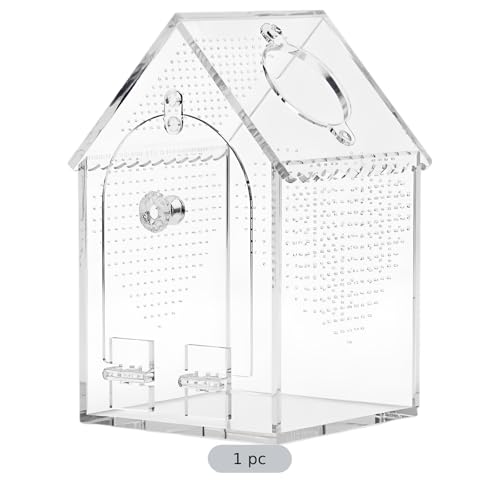 Transparent Acrylic Smallest Animals Breeding Box, House Shaped Reptile Feeding Enclosure, Front Opening, Locking Latch, Waterproof, for Jumping Spider Terrarium, Small Lizards, Beetle