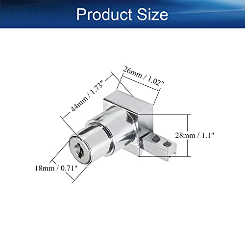 1pcs Keyed Alike Metal Sliding Glass Cabinet Lock for Glass Door Showcase Window, Zinc Alloy 1.73 inch Length Silver Tone - size: Single Door keyed alike