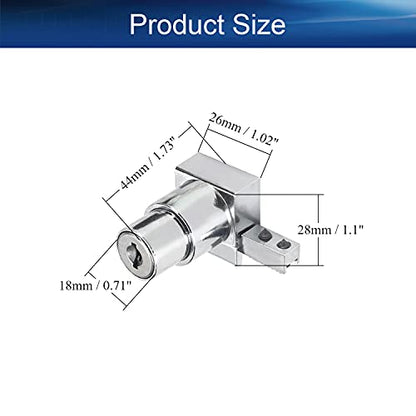 1pcs Keyed Alike Metal Sliding Glass Cabinet Lock for Glass Door Showcase Window, Zinc Alloy 1.73 inch Length Silver Tone - size: Single Door keyed alike