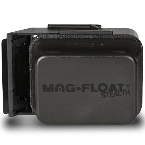 Large Black Stealth Glass Magnet Aquarium Scraper Cleaner with Blade - Floating Magfloat Magnetic Cleaning Tool
