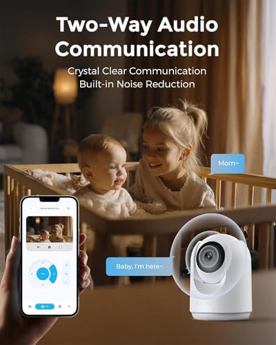 Devo Indoor Security Camera, 2K 360 Pan-Tilt Pet Dog Baby Monitor Camera | WiFi Smart Camera for Home with Phone App,Motion Detection, Color Night Vision, 2-Way Audio, 256GB SD