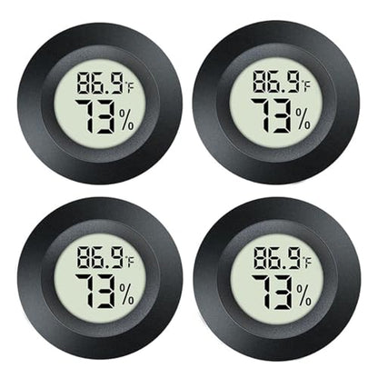 JEDEW 4 Pack Hygrometer Thermometer Digital Humidity Meter Indoor/Outdoor Humidity Monitor Reptile Thermo-Hygrometer for Greenhouse Humidors Terrarium Jars, Fahrenheit (℉) /Celsius(℃) (4)