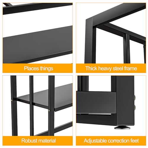 Akenow 55-75 Gallon Fish Tank Stand with Storage Shelf, 48.5 x14.9 x 29.2 Inch Aquarium Stand, Turtle Tank, Reptile Terrariums and Breeder Tank Stand,980LBS Capacity, Black - color: Black