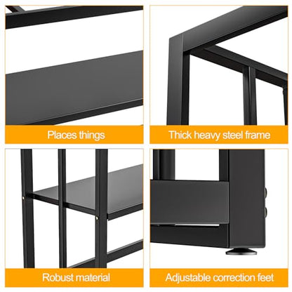 Akenow 55-75 Gallon Fish Tank Stand with Storage Shelf, 48.5 x14.9 x 29.2 Inch Aquarium Stand, Turtle Tank, Reptile Terrariums and Breeder Tank Stand,980LBS Capacity, Black - color: Black