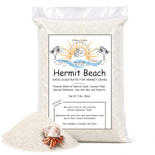5 lbs. Hermit Crab Sand Substrate, All Natural Premium White Sand Mixture, for Hermit Crab Tanks