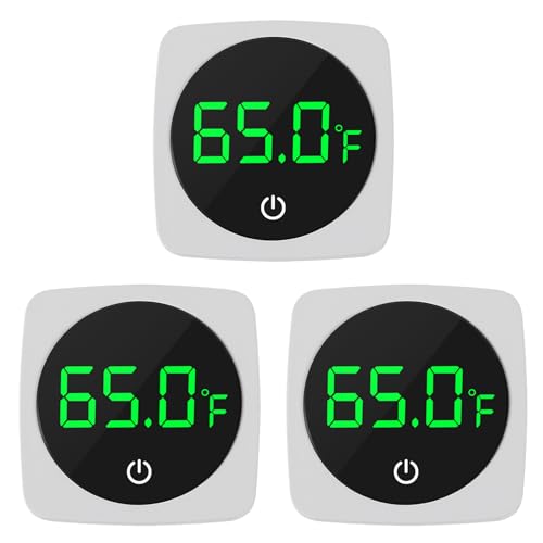 3Pcs Digital Aquarium Thermometer Fish Tank Digital LED Display Temperature ℉ Aquarium Temperature Sensor with LED Touch Screen for Aquarium Glass Containers Plant Reptile Turtle Tank - color: 3pcs square-white
