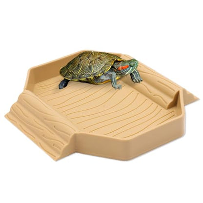 Small Tortoise Habitat Turtle Bathing Pool Food and Water Bowl Reptile Tank Decoration for Small TurtleTortoise