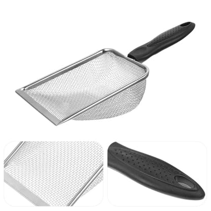 Abaodam Reptile Substrate Scooper and Smooth Rounded Edges with Antislip Handle 2pcs Stainless Steel Mesh Scoop for Terrarium and Acrylic Tank Cleaning