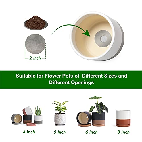 D'vine Dev 50 Pack Stainless Steel Drainage Hole Mesh, 2 Inch, 97-N-1 | Rust-Resistant Durable Material, High-Density Filtration, Prevents Soil Loss, Maintains Drainage & Airflow, Reusable