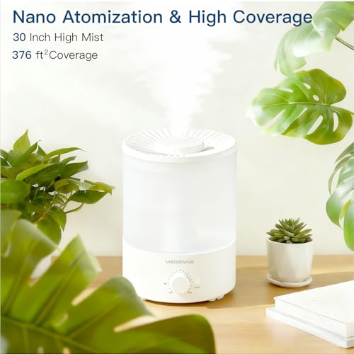 MegaWise 3.5L Cool Mist Humidifier – Whisper-Quiet Ultrasonic Vaporizer for Baby Nursery, Bedroom & Office | Top-Fill Design, Essential Oil Diffuser, Easy to Clean, 7-Color Night Light, Auto Shut-Off - size: Large