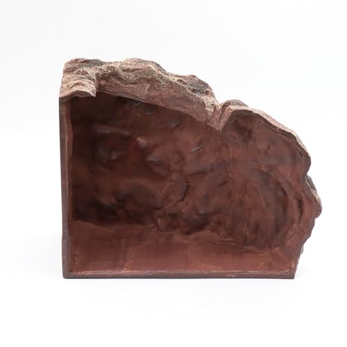 Large Reptile Hide Shale Scape Step Ledge, Reptile Cave Hideout, Bearded Dragons Accessories, Basking Rocks for Bearded Dragons - style: Large-11.8 * 9.8 * 5.3