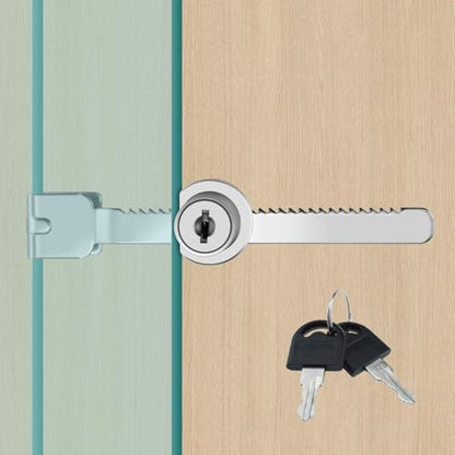 3Pcs Sliding Glass Door Ratchet Lock with Chrome Finish, Keyed Alike | Fits 2-6mm Glass, Secure Showcase Display Case Lock for Cabinets, Retail Stores & Home Use