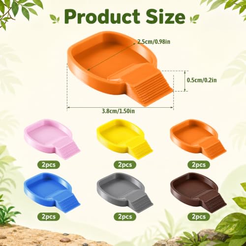 12 Pack Tiny Feeding Dish for Invertebrates, 6 Color Square Feeder Bowls for Dubia Roaches, Springtails, Isopods - size: Square