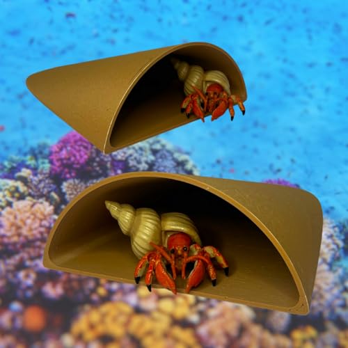 REEFSHAPE Aquarium or Terrarium Pocket Cave | Minimalist Shelter Cave for Fish, Shrimp, Reptiles, Amphibians, & More! | Made in USA (Pocket Cave, Tan) - style: Pocket Cave, Tan