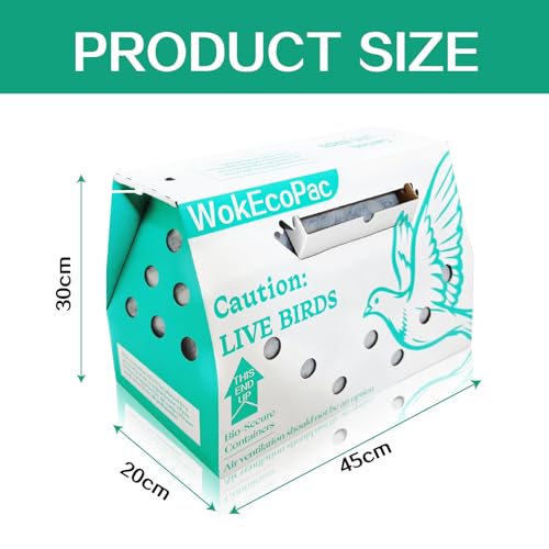 6 Pack Live Bird Shipping Boxes for Poultry Chicken Bird Duck (Green) | Size 17.7" x 7.8" x 11.8"-Poultry Shipping Boxes, Poultry Carrier Crate has Ventilation Openings, Portable Bird Travel Bag - color: Green, size: 6 Pack