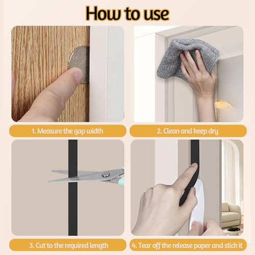 1/2 in Wide x 1/8 in Thick x 33FT Window Sealing Tape,Weather Stripping Door Seal,Foam Insulation Tape,Single-Sided Self-Adhesive Foam Strips,Black - color: Black, size: 1/2 IN x 1/8 IN x 33FT