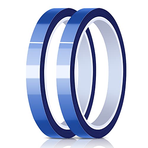 High Temperature Tape Heat Tape Heat Resistant Tape Heat Transfer Tape Heat Tape for Sublimation No Residue 10mm X 33m 108ft (Blue-2 Roll) - color: Blue-2 Roll