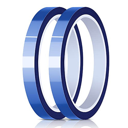 High Temperature Tape Heat Tape Heat Resistant Tape Heat Transfer Tape Heat Tape for Sublimation No Residue 10mm X 33m 108ft (Blue-2 Roll) - color: Blue-2 Roll