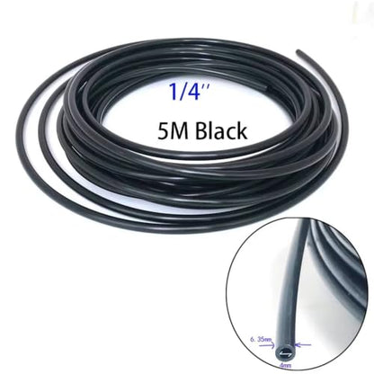 360 Adjustable Universal Spray Misting Nozzle Kit with 5M Hose for Garden Greenhouse Irrigation System Aquarium Reptile Humidity(5M Hose Black) - color: 5M hose Black