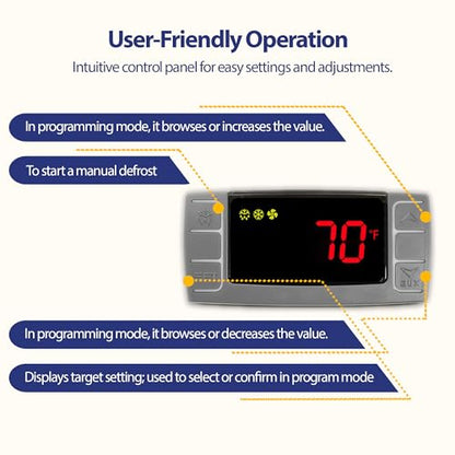 XR03CX-4N0F1 120V Temperature Controller Compatible with Dixell, NTC Probe | 120V 50/60Hz, compatible with Dixell XR03CX-4N0F1, single NTC probe, alarm relay, digital display - style: XR03CX-4N0F1