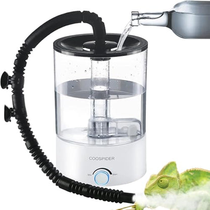 Coospider 4.2L Top Fill Reptile Humidifier, Fogger Mister for Reptiles Tank, Terrariums Humidifiers with Extended Hose/Tube, Reptile Misting System for Reptiles Amphibians Herps Vivarium - size: 4.2 liters