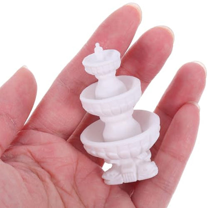 NOLITOY Mini Water Fountain for Dollhouse Accessories Miniature Tabletop Fountain Prop for Fairy Garden Bonsai Landscaping and Micro Landscape Decor Miniature Doll House Accessories, 2 PCS