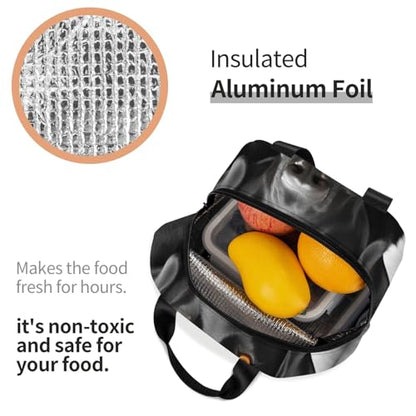 Insulated Lunch Bag Black Dog Lunch Box for Women Men Reusable Leakproof Lunch Cooler Bag for Office Picnic - color: Black Dog