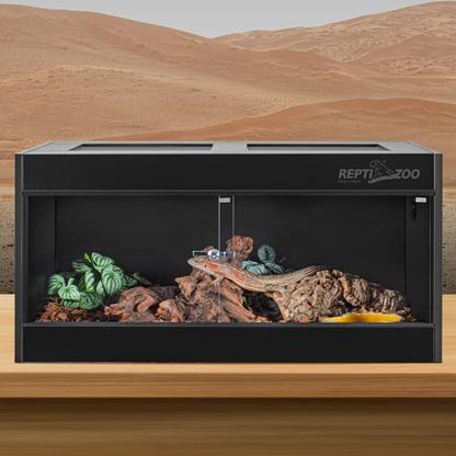 REPTI ZOO 50 Gallon PVC Reptile Enclosure, 36x18x18 inch Reptile Tank for Ball Python Bearded Dragon Snake Gecko, Reptile Terrarium Lounge Habitat with Glass Sliding Door & Top Screen Ventilation - style: 36x18x18"