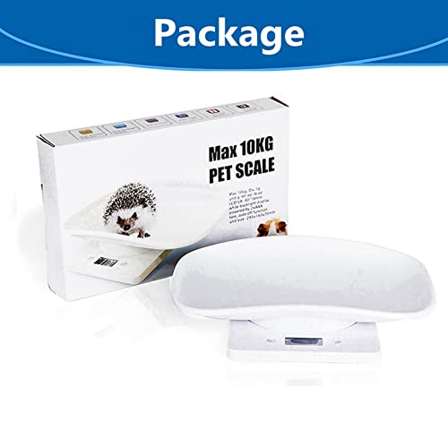 Ferrets Digital Pet Scale Precision LCD Display Small Animal Weight Scale with Removable Tray for Kitten, Rabbit, Guinea Pig, Hedgehog, Hamster, Chick, New Born Pets (White)