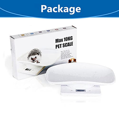 Ferrets Digital Pet Scale Precision LCD Display Small Animal Weight Scale with Removable Tray for Kitten, Rabbit, Guinea Pig, Hedgehog, Hamster, Chick, New Born Pets (White)