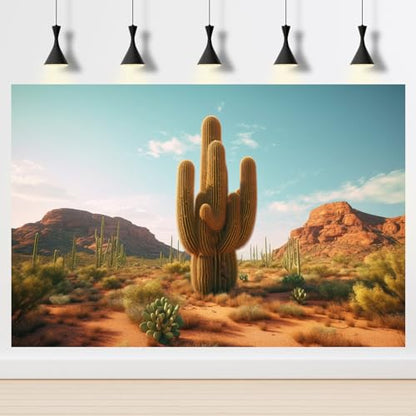 Reptile Habitat Background Big Cactus Tree Desert Terrarium Background Rugged Terrain Vibrant Desert Colors Landscape Gobi Plants Terrarium Backdrop Tank Wallpaper Poster Backdrop Vinyl 24x12in - color: Cactus Green, size: 24(W)x12(H)inches/ 60(W)*30cm(H)