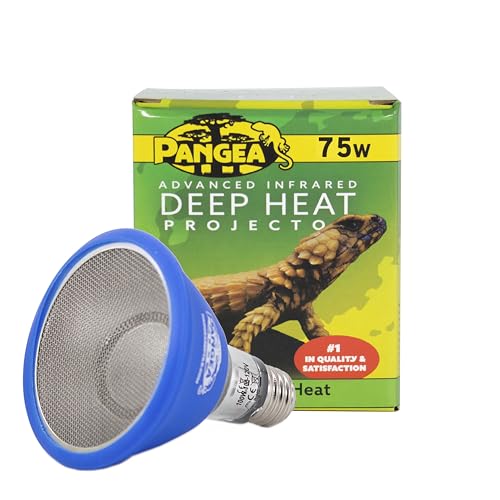 Pangea 75W Deep Heat Projector Infrared Heater for Reptiles (75 Watt) | Designed for USA Outlets and Voltage, Bulb-Shaped Infrared Reptile Heater, Low to No Visible Light, Sturdy Packaging