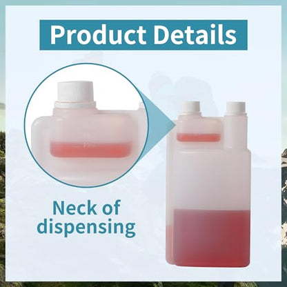 2 Pack Standard Squeeze Shot Bottle with 16oz Measuring Bottle 0.84oz(25ml) Shot Glass Chamber Dispenser for Bars and Mixologists, Travel, Outdoor,HDPE Portable Plastic Flask - size: 2 pack