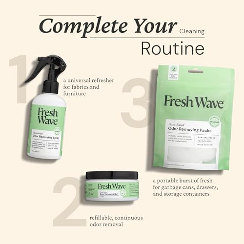 Fresh Wave Original Odor Eliminator Gel 3-Pk 7 oz - Air Freshener for Home | Plant-based essential oils. Lasts 15-30 days per jar. No plug-in needed. Pet-safe, closet and bathroom deoderizer. - size: 7 Fl Oz (Pack of 3)