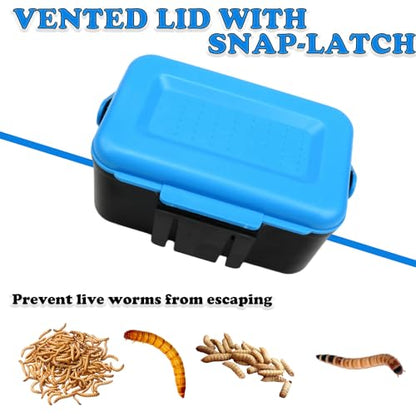 Small Size Mealworms Breeding Box Mealworms Feeding Kit to Breed Live Worms for Small Reptile Spider Manti Insects (Blue)