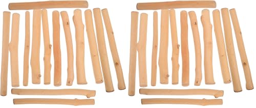 EXCEART 12pcs Driftwood Pieces Natural Wood Driftwood Branches Drift Wood Slices Natural Driftwood for Crafts Vase Filler Decor Fish Tank Habitat Decor (Pack of 2) - size: 15.00X1.50X1.50CM (Pack of 2)